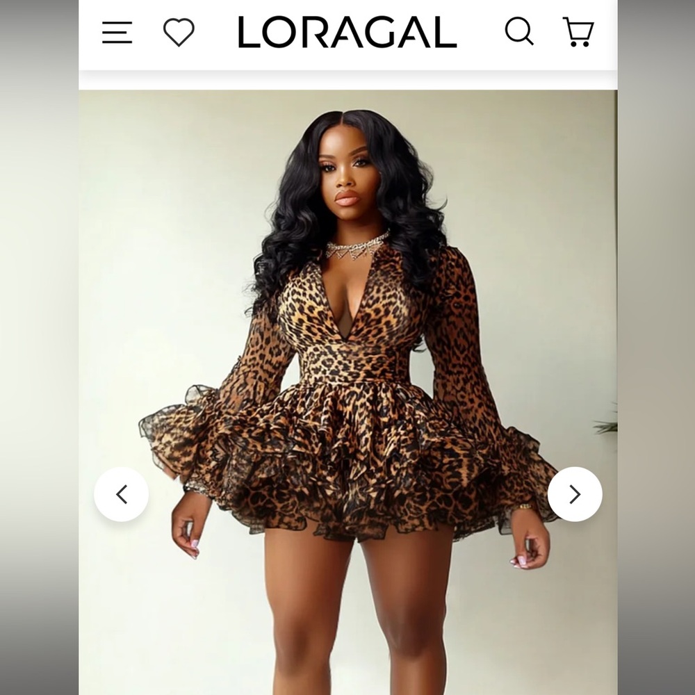 RAGA Animal Print Long Sleeve Dress